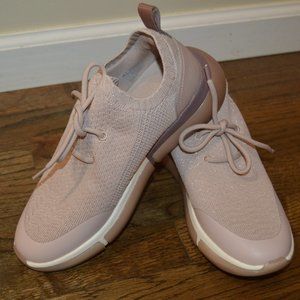 ALDO Slight Glitter Platform Muted Pink Stretch Slip-On Sneakers~sz 8